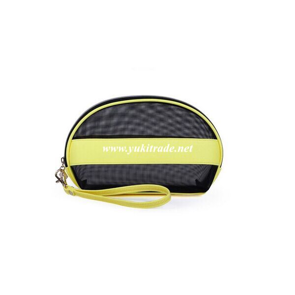 pu cosmetic bag with mesh