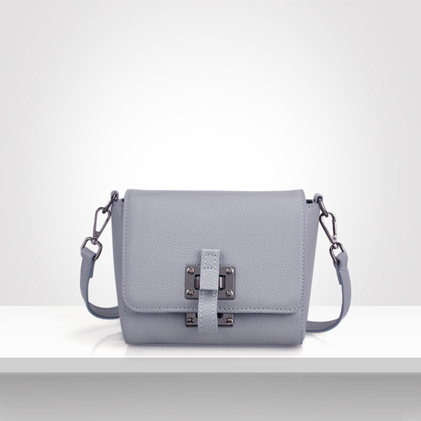 Leather Light Blue Shoulder bag