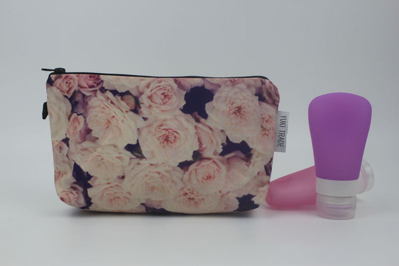flower polyester cosmetic bag